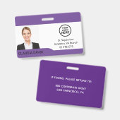 Foto, Name, Logo, Abzeichen Ausweis (Vorder- & Rückseite)