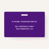 Foto, Name, Logo, Abzeichen Ausweis (Rückseite)