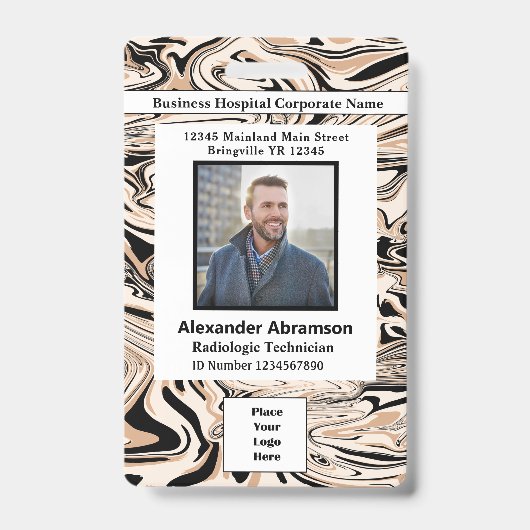 Foto Name Logo Bar Code Benutzerdefiniertes Abzeic Ausweis (Vorderseite)