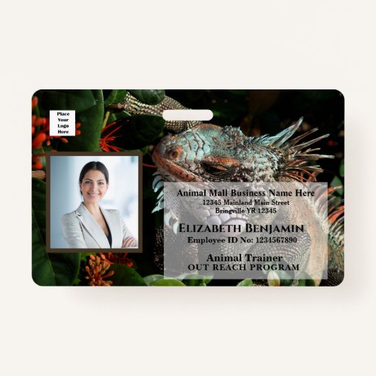 Foto Name Logo Bar Code Business Abzeichen Ausweis (Vorderseite)