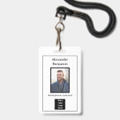 Foto Name Logo Bar Code ID Moderne Ausweis (Vorderseite mit Lanyard)
