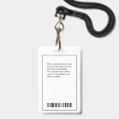 Foto Name Logo Bar Code ID Moderne Ausweis (Rückseite mit Lanyard)