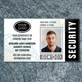 Foto-Name-Logo des Security Guards - Schwarzes Tag Namenschild