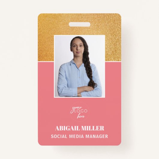 Foto Name & Logo-ID-Abzeichen für benutzerdefinier Ausweis (Vorderseite)