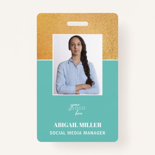 Foto Name & Logo-ID-Abzeichen für benutzerdefinier Ausweis (Vorderseite)