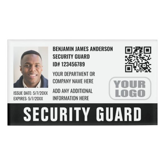 Foto-Name-Logo QR Black Namenschild (Vorderseite)