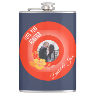 Foto Name Modern Romance Sweet Valentinstag Flachmann