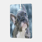 Foto + Name 🐶🐱 Personalisiert Bester Hund oder W Ornament Aus Metall (Vorderseite links)