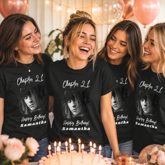 Foto Name schwarzer 21. Geburtstag T-Shirt