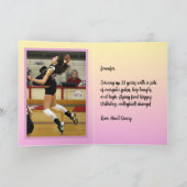 Foto Name Sentiment Sport Thema Volleyball Karte (Innenseite)