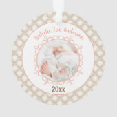 Foto Name Text Baby Girl Erste Weihnachtsakrylus Ornament (Rückseite)