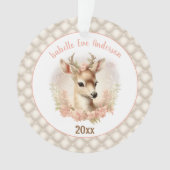 Foto Name Text Baby Girl Erste Weihnachtsakrylus Ornament (Vorderseite)