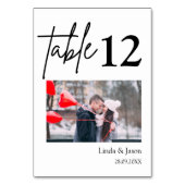 Foto Name Tischnummer für Hochzeitreisen (Vorderseite)