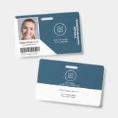 Foto Name Unternehmen Logo Barcode Sicherheit Ausweis (Vorder- & Rückseite)