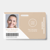 Foto Name Unternehmen Logo Barcode Sicherheit Ausweis (Vorderseite)
