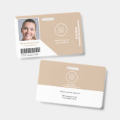 Foto Name Unternehmen Logo Barcode Sicherheit Ausweis (Vorder- & Rückseite)