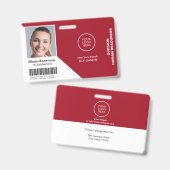 Foto Name Unternehmen Logo Barcode Sicherheit Ausweis (Vorder- & Rückseite)