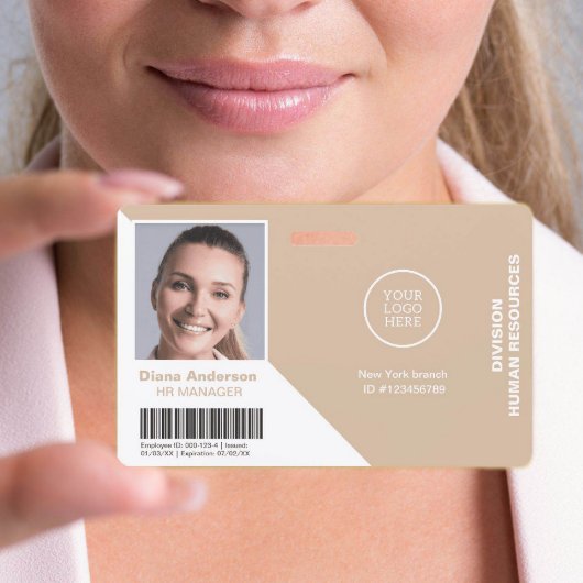 Foto Name Unternehmen Logo Barcode Sicherheit Ausweis