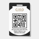 Foto Name Unternehmen Logo QR-Code Schwarz Ausweis (Rückseite)