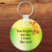 Foto Name Wasserfarbe Blumengrün Blume Rose Schlüsselanhänger (Rückseite)