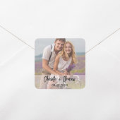 Foto Namen Brautbäckerei Gastgeschenk Hochzeit Quadratischer Aufkleber