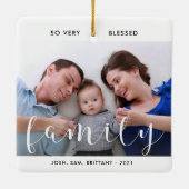 Foto, Namen, so gesegnet Weihnachtsbaum Cer Keramikornament (Rückseite)