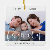 Foto, Namen, so gesegnet Weihnachtsbaum Cer Keramikornament (Vorderseite)