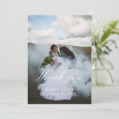 Foto Namen und Datum Hochzeit Danke Karte (Stehend Vorderseite)