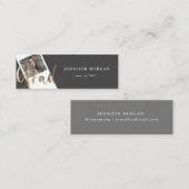 Foto-Namenskarte für Gold-Script-Abschluss Mini Visitenkarte (Vorne/Hinten)