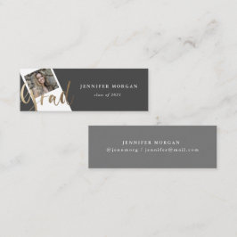 Foto-Namenskarte für Gold-Script-Abschluss Mini Visitenkarte
