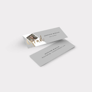 Foto-Namenskarte für Gold-Script-Abschluss Mini Visitenkarte