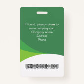 Foto-Namensmarken für Grüne Unternehmenskunden Ausweis (Rückseite)