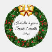 Foto Names Ages personalisieren Geschenk Ornament Aus Metall (Rückseite)