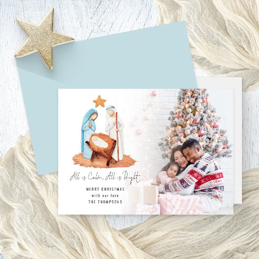 Foto Nativity All ist ruhig Frohe Weihnachten