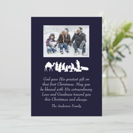 Foto Nativity Bible Verse Christliche Weihnachten (Stehend Vorderseite)