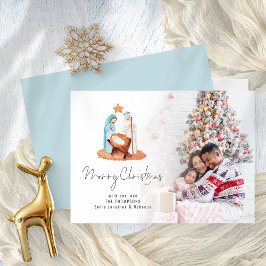 Foto Nativity Scene Script Frohe Weihnachten