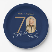 Foto Navy Blau Gold 70. Geburtstag