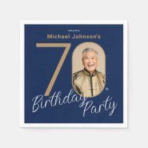Foto Navy Blau Gold 70. Geburtstag