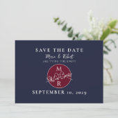 Foto Navy Blue Wedding Save The Date (Stehend Vorderseite)