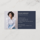 Foto Navy Cream Visitenkarte (Rückseite)