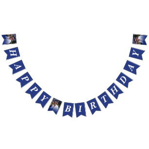 Foto Navy Farbverlauf Alles Gute zum Geburtstag Wimpelkette