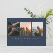 Foto Navy und Blush 3 Save The Date (Stehend Vorderseite)