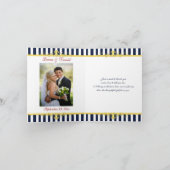 Foto Navy White Yellow Strips Danke Karte (Innenseite)