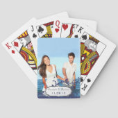 Foto Navy Wirbel Vines Hochzeitskarten Spielkarten (Rückseite)