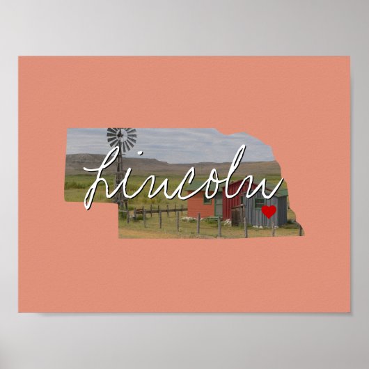 Foto Nebraska Staat und Ortsname Poster (Vorne)