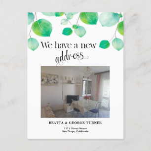 Foto Neue Zuhause-Adresse, Ankündigung Postkarte