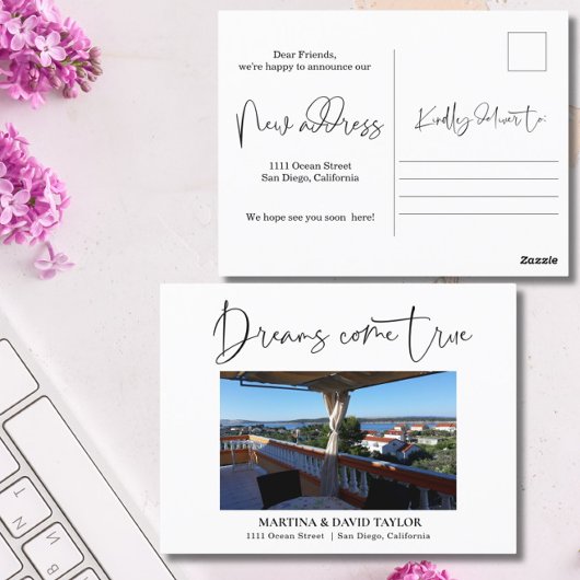 Foto Neue Zuhause-Adresse Ankündigung Postkarte
