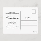 Foto Neue Zuhause-Adresse Ankündigung Postkarte (Rückseite)