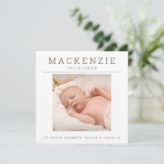 Foto neues Baby Foto Personalisiert 2-seitig Mitteilungskarte