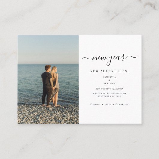 Foto Neujahrliche Abenteuer Save the Date Karte (Vorderseite)